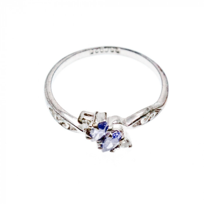 Sky Jewelry Серебряное Кольцо с Танзанитом и фианитами 925 проба