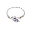 Sky Jewelry Серебряное Кольцо с Танзанитом и фианитами 925 проба
