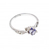 Sky Jewelry Серебряное Кольцо с Танзанитом и фианитами 925 проба
