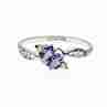 Sky Jewelry Серебряное Кольцо с Танзанитом и фианитами 925 проба