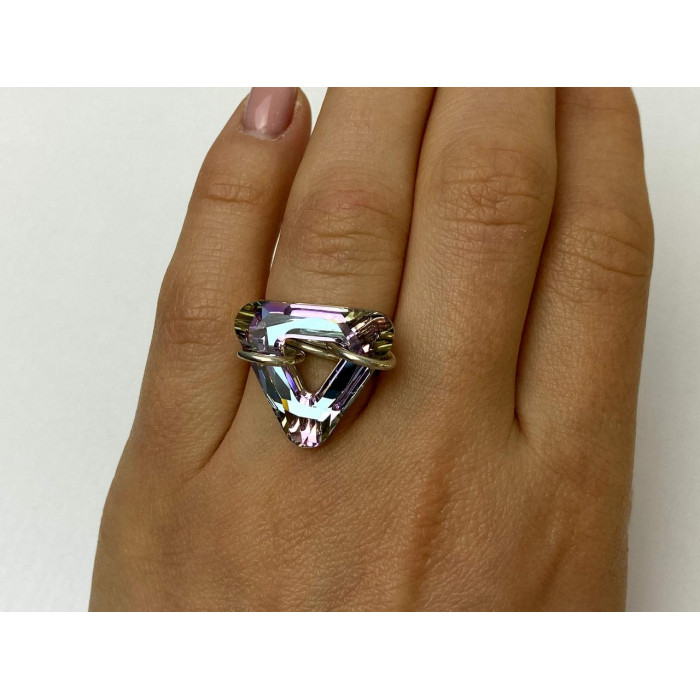 Sky Jewelry Стильное Серебряное Кольцо с Ювелирным Стеклом