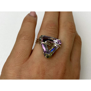 Sky Jewelry Стильное Серебряное Кольцо с Ювелирным Стеклом