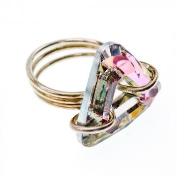 Sky Jewelry Стильное Серебряное Кольцо с Ювелирным Стеклом