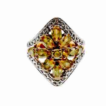 Sky Jewelry Серебряное Кольцо в позолоте  с Цитрином