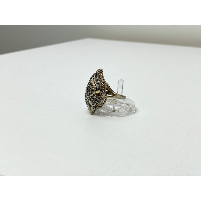 Sky Jewelry Серебряное Кольцо со вставками из позолоты 925 проба