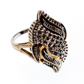 Sky Jewelry Серебряное Кольцо со вставками из позолоты 925 проба