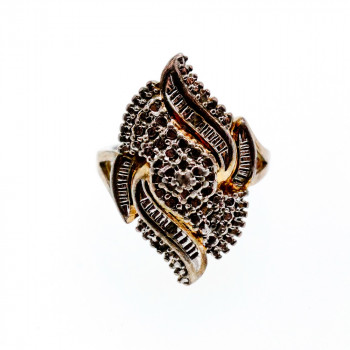 Sky Jewelry Серебряное Кольцо со вставками из позолоты 925 проба