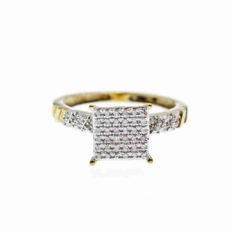 Sky Jewelry Золотое Кольцо 10К (417 проба) с Бриллиантами
