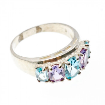 Sky Jewelry Серебряное Кольцо с камнями Танзанит и голубая Шпинель