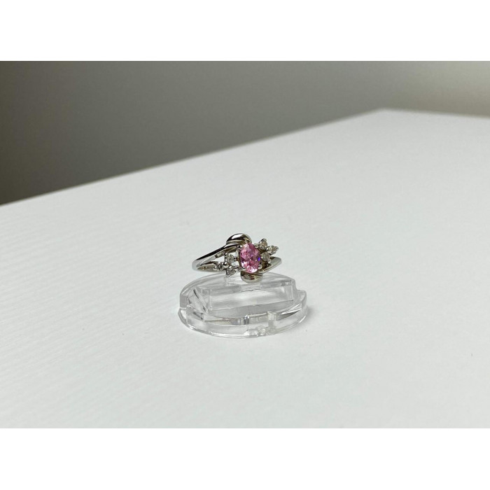 Sky Jewelry Серебряное Кольцо с Морганитом и Фианитами