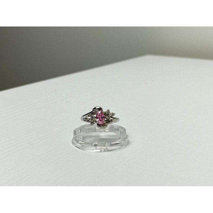 Sky Jewelry Серебряное Кольцо с Морганитом и Фианитами