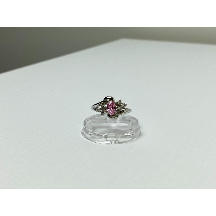 Sky Jewelry Серебряное Кольцо с Морганитом и Фианитами