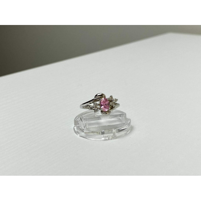 Sky Jewelry Серебряное Кольцо с Морганитом и Фианитами