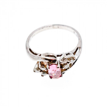 Sky Jewelry Серебряное Кольцо с Морганитом и Фианитами