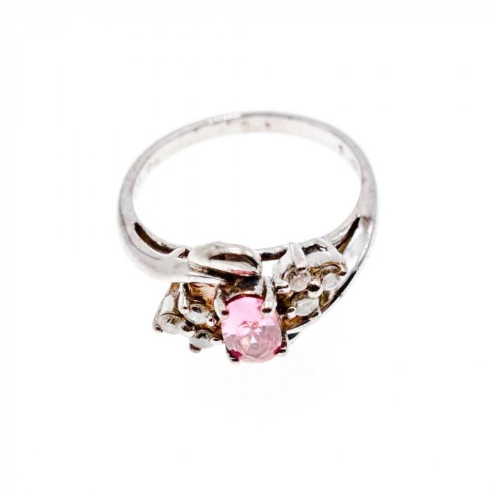 Sky Jewelry Серебряное Кольцо с Морганитом и Фианитами