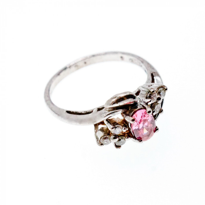 Sky Jewelry Серебряное Кольцо с Морганитом и Фианитами