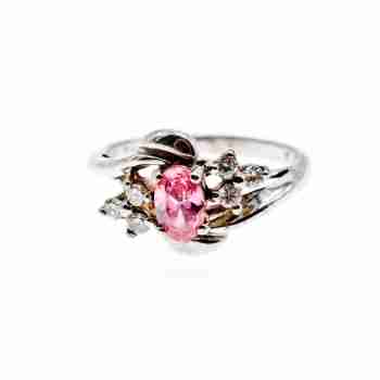 Sky Jewelry Серебряное Кольцо с Морганитом и Фианитами