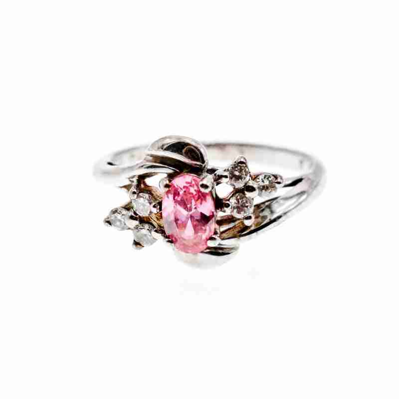 Sky Jewelry Серебряное Кольцо с Морганитом и Фианитами