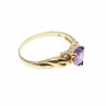 Sky Jewelry Золотое кольцо 10К (417 проба) с Аметистом и Бриллиантами  * Сердце Аметиста *