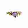 Sky Jewelry Золотое кольцо 10К (417 проба) с Аметистом и Бриллиантами  * Сердце Аметиста *