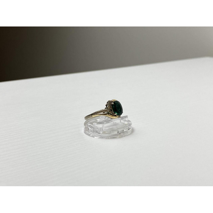 Sky Jewelry Серебряное Кольцо со вставками из позолоты с  Изумрудом