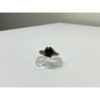 Sky Jewelry Серебряное Кольцо со вставками из позолоты с  Изумрудом