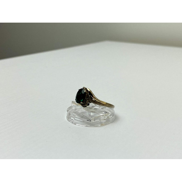 Sky Jewelry Серебряное Кольцо со вставками из позолоты с  Изумрудом