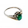 Sky Jewelry Серебряное Кольцо со вставками из позолоты с  Изумрудом