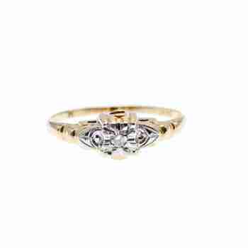 Sky Jewelry Золотое кольцо 14К (585 проба) с Бриллиантом