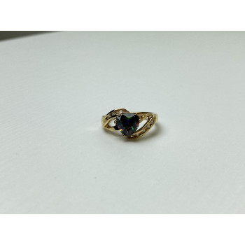 Sky Jewelry Серебряное Кольцо в позолоте с Александритом и Фианитами