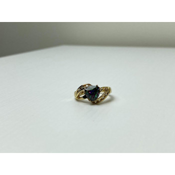 Sky Jewelry Серебряное Кольцо в позолоте с Александритом и Фианитами