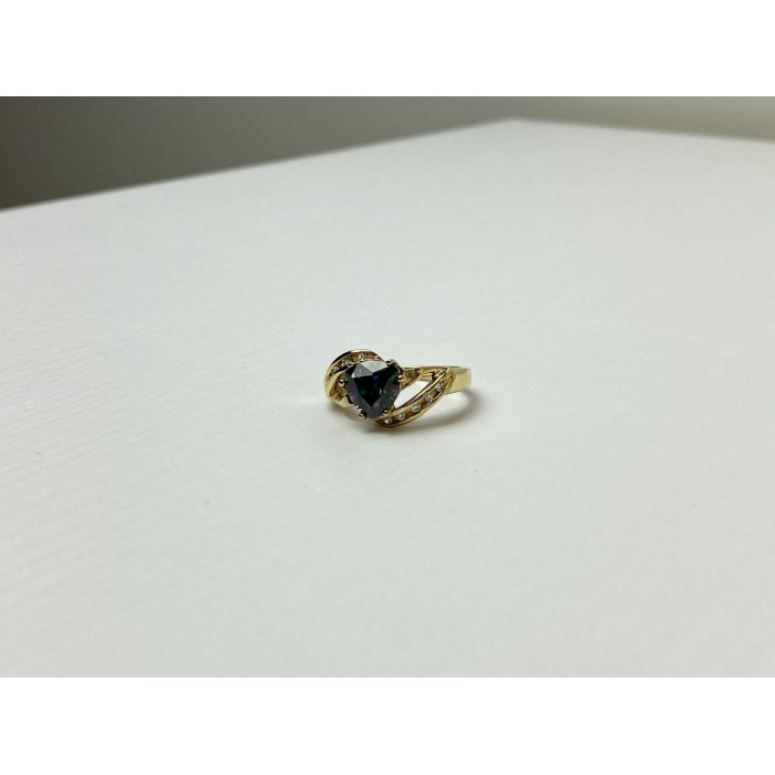 Sky Jewelry Серебряное Кольцо в позолоте с Александритом и Фианитами