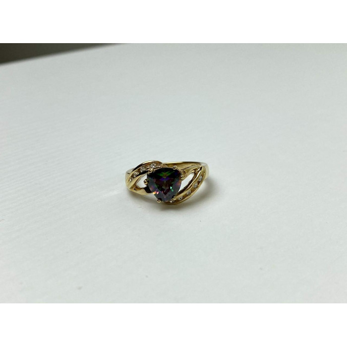 Sky Jewelry Серебряное Кольцо в позолоте с Александритом и Фианитами