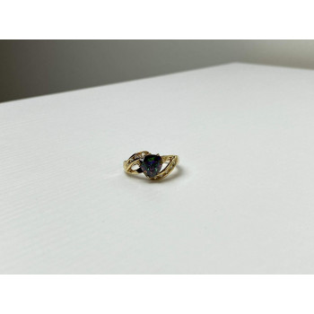 Sky Jewelry Серебряное Кольцо в позолоте с Александритом и Фианитами