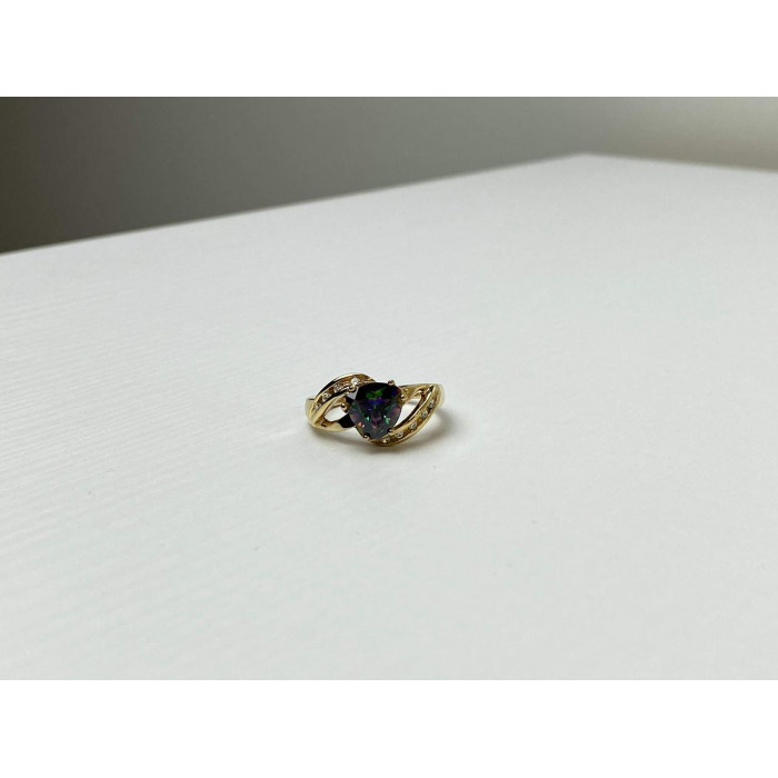 Sky Jewelry Серебряное Кольцо в позолоте с Александритом и Фианитами