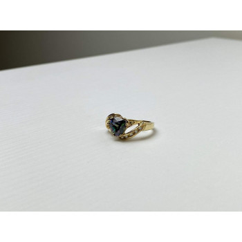 Sky Jewelry Серебряное Кольцо в позолоте с Александритом и Фианитами