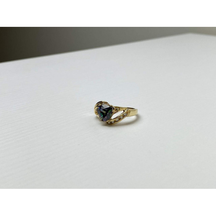 Sky Jewelry Серебряное Кольцо в позолоте с Александритом и Фианитами