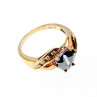 Sky Jewelry Серебряное Кольцо в позолоте с Александритом и Фианитами