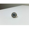 Sky Jewelry Серебряное кольцо 925 проба с голубым Топазом и камнями Морион