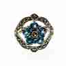 Sky Jewelry Серебряное кольцо 925 проба с голубым Топазом и камнями Морион