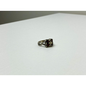 Sky Jewelry Серебряное кольцо 925 проба с Альмандином и Фианитом