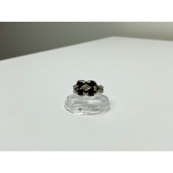 Sky Jewelry Серебряное кольцо 925 проба с Альмандином и Фианитом