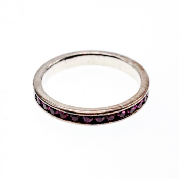 Sky Jewelry Серебряное Кольцо с фиолетовыми Фианитами 925 проба