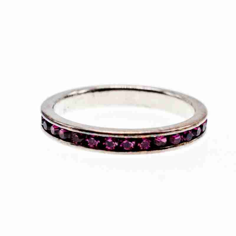 Sky Jewelry Серебряное Кольцо с фиолетовыми Фианитами 925 проба