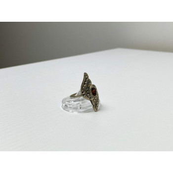 Sky Jewelry Винтажное Серебряное Кольцо с Гранатом