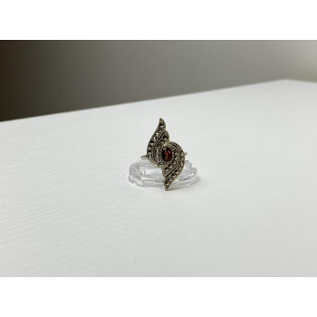 Sky Jewelry Винтажное Серебряное Кольцо с Гранатом
