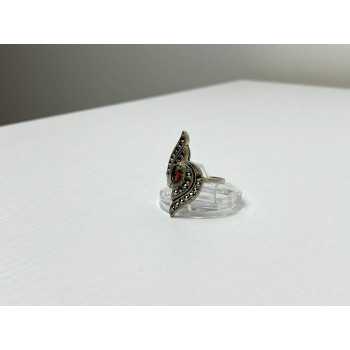 Sky Jewelry Винтажное Серебряное Кольцо с Гранатом