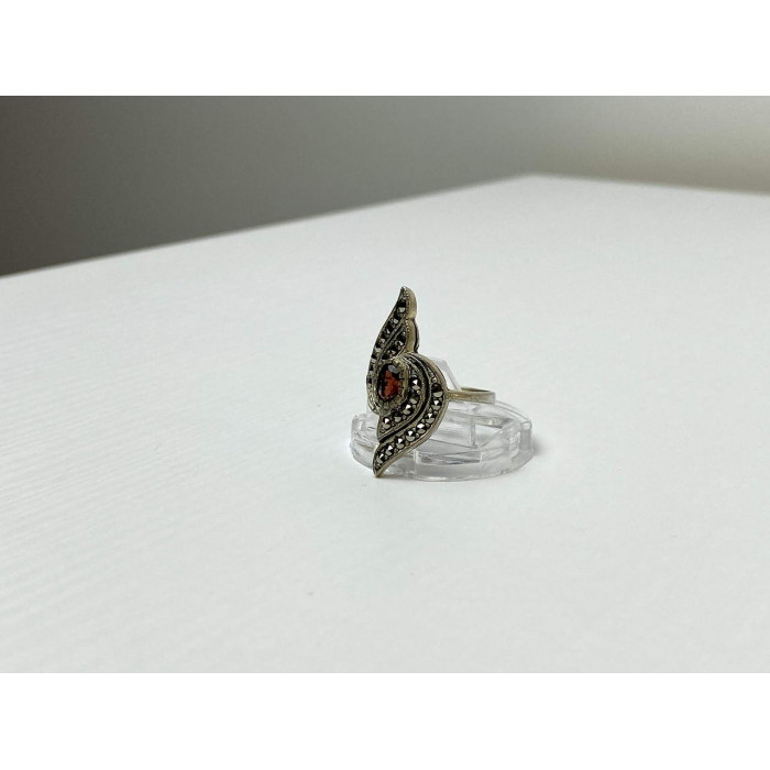 Sky Jewelry Винтажное Серебряное Кольцо с Гранатом