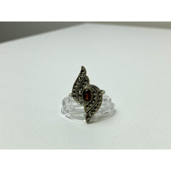 Sky Jewelry Винтажное Серебряное Кольцо с Гранатом