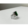 Sky Jewelry Серебряное кольцо с Изумрудом и Фианитами 925 проба
